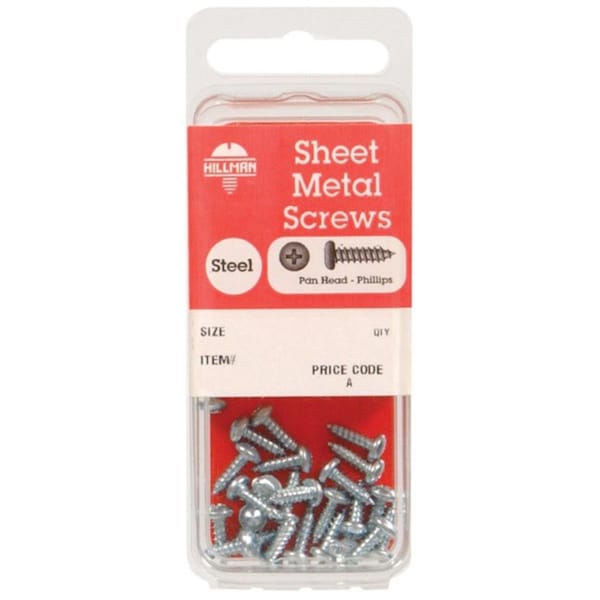 Hillman 5487 10 x 2 in. Phillips Pan Head Sheet Metal Screw Carded 4 - pack of 10 56609 - main